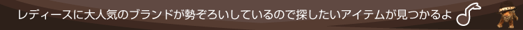 ���f�B�[�X�ɑ�l�C�̃u�����h�������낢���Ă���̂ŒT�������A�C�e�����������